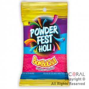 POLVO HOLI COLOR BOMBUCHA PARA LANZAR ROJO 10 X 50 GR.